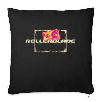 80s tape rollerblader - Sofakissenbezug 45 x 45 cm - Schwarz - Vorne