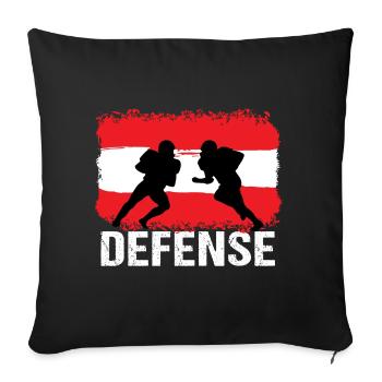 Football américain Autriche Défense - Housse de coussin décorative 45 x 45 cm - noir - Devant