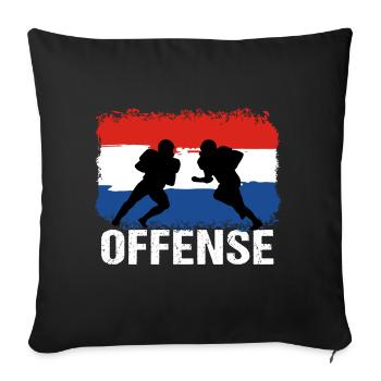 Football américain Pays-Bas Offensive - Housse de coussin décorative 45 x 45 cm - noir - Devant