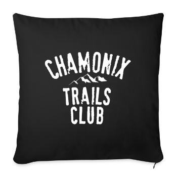 Chamonix trails club - Sofa pillowcase 17,3'' x 17,3'' (45 x 45 cm) - black - Front
