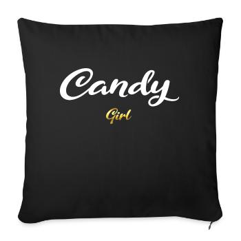 Candy Girl blanc - Housse de coussin décorative 45 x 45 cm - noir - Devant