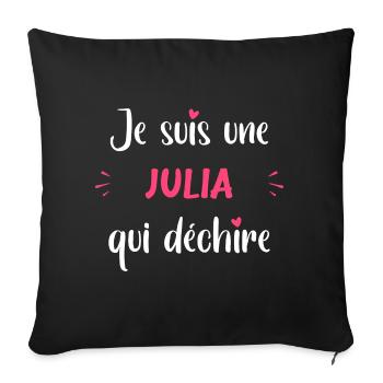 Je suis une julia qui déchire - Housse de coussin décorative 45 x 45 cm - noir - Devant