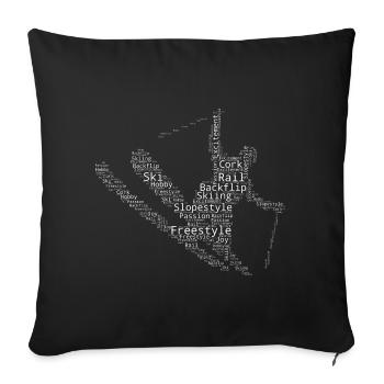 Ski acrobatique hommes Saut à ski acrobatique - Housse de coussin décorative 45 x 45 cm - noir - Devant