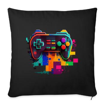 Retro Konsole - Sofakissenbezug 45 x 45 cm - Schwarz - Vorne