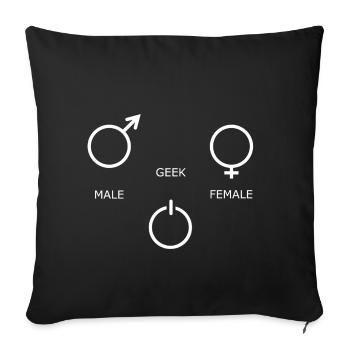 Male Female Geek - Sofa pillowcase 17,3'' x 17,3'' (45 x 45 cm) - black - Front