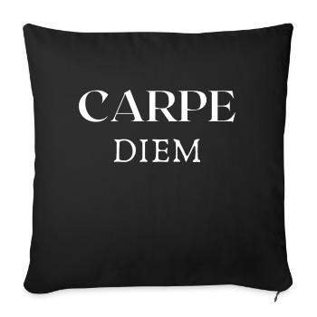 Carpe Diem : design inspirant pour une vie cool - Housse de coussin décorative 45 x 45 cm - noir - Devant