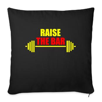 Haussez la barre jaune et rouge - Housse de coussin décorative 45 x 45 cm - noir - Devant