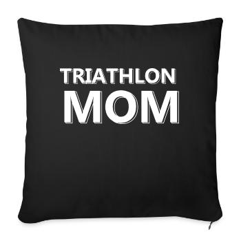 Triathlon Natation Bike Run Marathon - Housse de coussin décorative 45 x 45 cm - noir - Devant