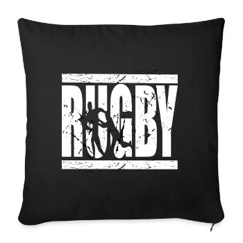 Le rugby, c’est la vie - Housse de coussin décorative 45 x 45 cm - noir - Devant