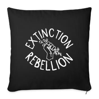 Extinction Rebellion Fist with Bud - Sofa pillowcase 17,3'' x 17,3'' (45 x 45 cm) - black - Front