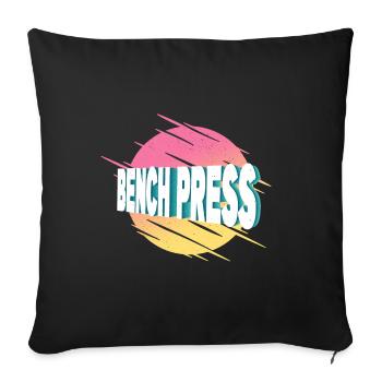 Bankdrücken Gewichtheben Kraftsport Fitness Stark - Sofakissenbezug 45 x 45 cm - Schwarz - Vorne