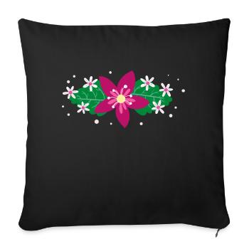 Flower Flower Plant - Housse de coussin décorative 45 x 45 cm - noir - Devant