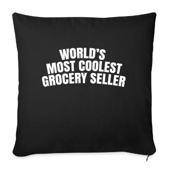 World's most coolest grocery seller - Sofa pillowcase 17,3'' x 17,3'' (45 x 45 cm) - black - Front