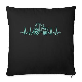 Humour Tracteur Cadeau homme femme Agriculteur - Housse de coussin décorative 45 x 45 cm - noir - Devant
