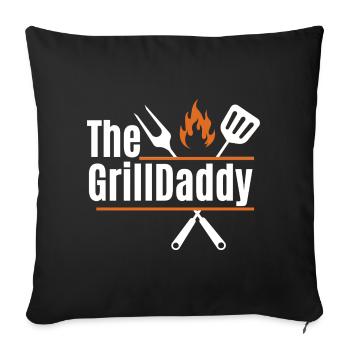 The GrillDaddy - Design Barbecue pour Papa - Housse de coussin décorative 45 x 45 cm - noir - Devant