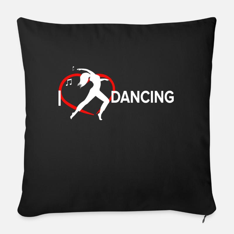 Danse Danse Musique - Housse de coussin décorative 45 x 45 cm - noir