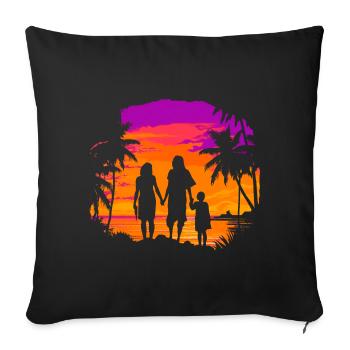 SUNSET - Sofa pillowcase 17,3'' x 17,3'' (45 x 45 cm) - black - Front