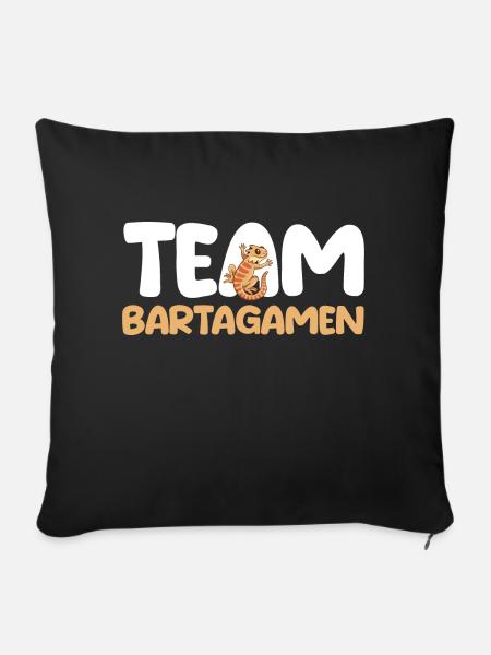 Reptilien Bartagame Bartagamen - Sofakissenbezug 45 x 45 cm - Schwarz