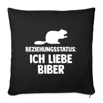 Nagetier Biberliebhaber Biber - Sofakissenbezug 45 x 45 cm - Schwarz - Vorne