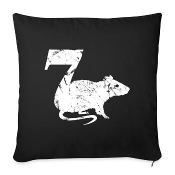 PUNKROCK rats nr. 7 - used look - mouse - rat - Sofa pillowcase 17,3'' x 17,3'' (45 x 45 cm) - black - Front