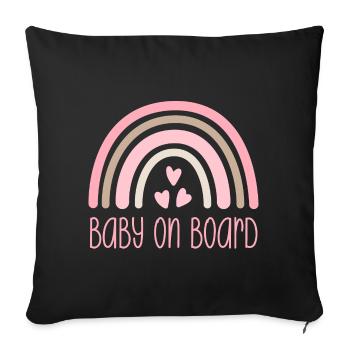 Bébé à bord - Housse de coussin décorative 45 x 45 cm - noir - Devant