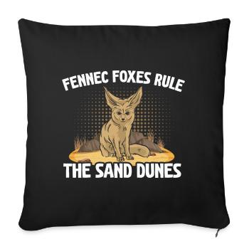 Fennec foxes reign sand dunes fennec fox - Sofa pillowcase 17,3'' x 17,3'' (45 x 45 cm) - black - Front