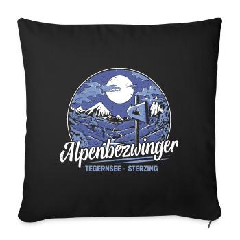 Alpenüberquerung Tegernsee Sterzing Alpenbezwinger - Sofakissenbezug 45 x 45 cm - Schwarz - Vorne
