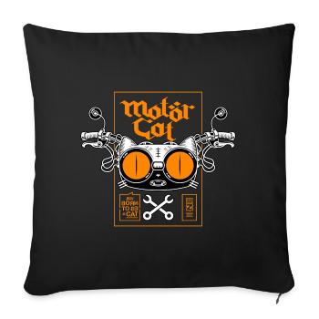 MOTORCAT 02 - Housse de coussin décorative 45 x 45 cm - noir - Devant