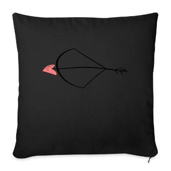 Flèche Cupidon,Saint-Valentin - Housse de coussin décorative 45 x 45 cm - noir - Devant