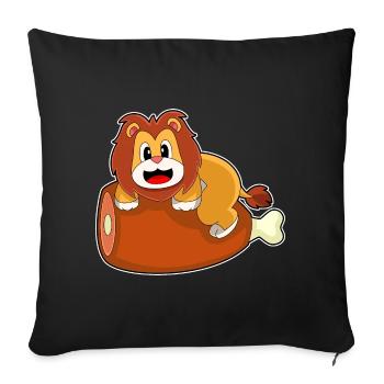 Viande de lion - Housse de coussin décorative 45 x 45 cm - noir - Devant