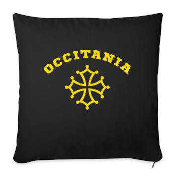 Okzitanien Occitanie Frankreich Okzitanisch - Sofakissenbezug 45 x 45 cm - Schwarz - Vorne