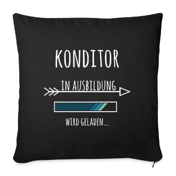 Konditor Bäcker Ausbildung Beruf Geschenk - Sofakissenbezug 45 x 45 cm - Schwarz - Vorne