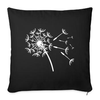 Playful dandelion design - Sofa pillowcase 17,3'' x 17,3'' (45 x 45 cm) - black - Front