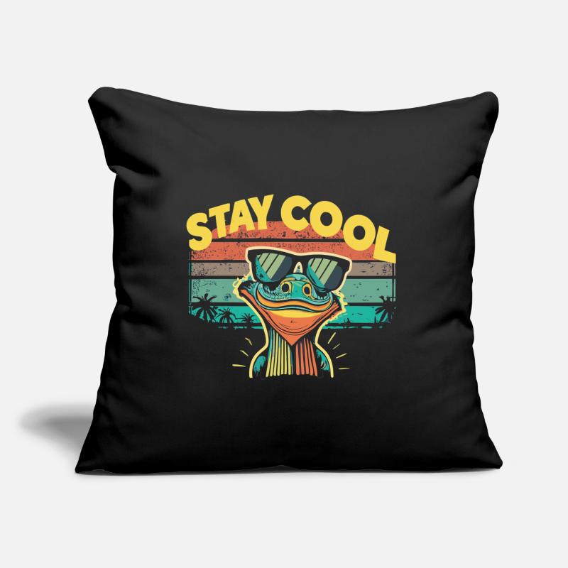 Retro lizard with sunglasses Sofa pillowcase 17,3'' x 17,3'' (45 x 45 cm)