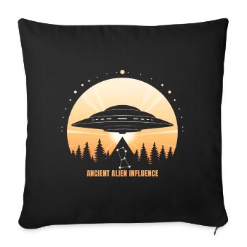 Ancienne influence extraterrestre - OVNI Pyramide d’Orion - Housse de coussin décorative 45 x 45 cm - noir - Devant