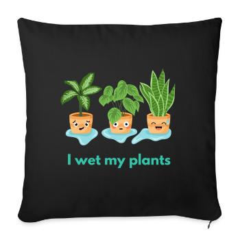 Je mouille mes plantes - Housse de coussin décorative 45 x 45 cm - noir - Devant