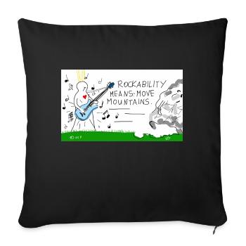 La rockabilité signifie déplacer des montagnes. - Housse de coussin décorative 45 x 45 cm - noir - Devant