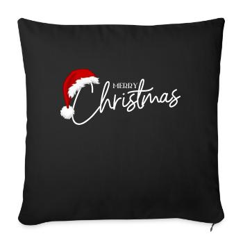 merry chritsmas - Housse de coussin décorative 45 x 45 cm - noir - Devant