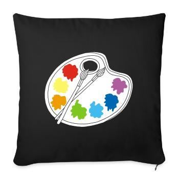 Artist (white) - Sofa pillowcase 17,3'' x 17,3'' (45 x 45 cm) - black - Front