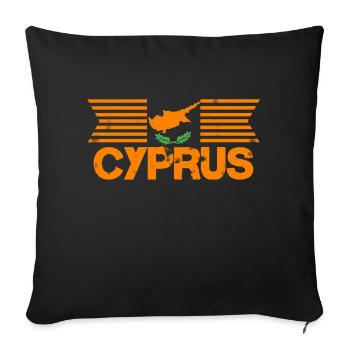 Cyprus - Vintage Orange Color - Sofa pillowcase 17,3'' x 17,3'' (45 x 45 cm) - black - Front