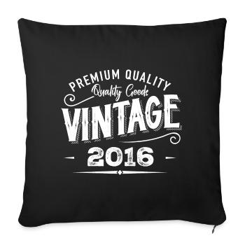 Jahrgang 2016 Original Retro Vintage Jubiläum - Sofakissenbezug 45 x 45 cm - Schwarz - Vorne