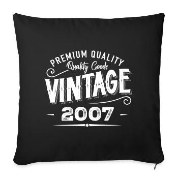 Vintage 2007 Original Rétro Millésime Anniversaire - Housse de coussin décorative 45 x 45 cm - noir - Devant