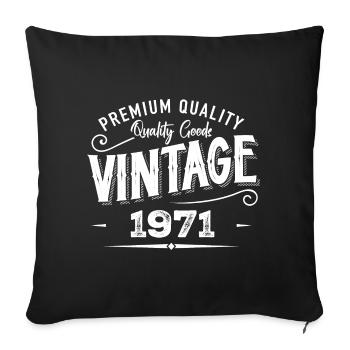 Jahrgang 1971 Original Retro Vintage Jubiläum - Sofakissenbezug 45 x 45 cm - Schwarz - Vorne