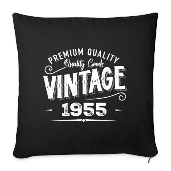 Jahrgang 1955 Original Retro Vintage Jubiläum - Sofakissenbezug 45 x 45 cm - Schwarz - Vorne