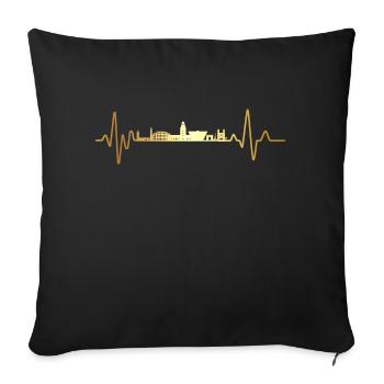 Battement de cœur Tunisie - Housse de coussin décorative 45 x 45 cm - noir - Devant