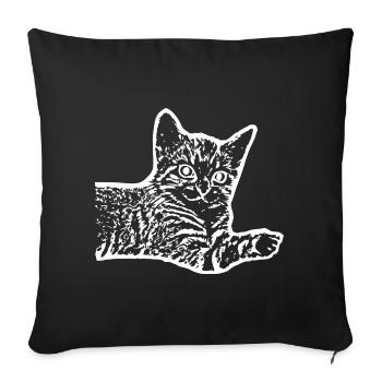 Chat chat chaton - Housse de coussin décorative 45 x 45 cm - noir - Devant