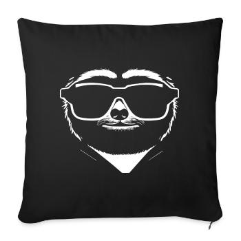 Sloths Anime Sloth Manga Sloth Sunglasses - Sofa pillowcase 17,3'' x 17,3'' (45 x 45 cm) - black - Front