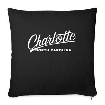 Charlotte North Carolina - Housse de coussin décorative 45 x 45 cm - noir - Devant