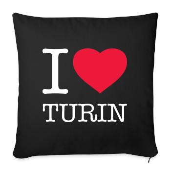 I LOVE TURIN - Sofa pillowcase 17,3'' x 17,3'' (45 x 45 cm) - black - Front