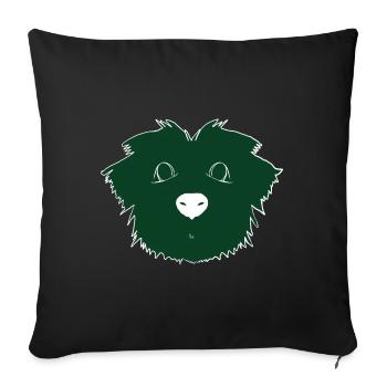 Chiot vert - Housse de coussin décorative 45 x 45 cm - noir - Devant
